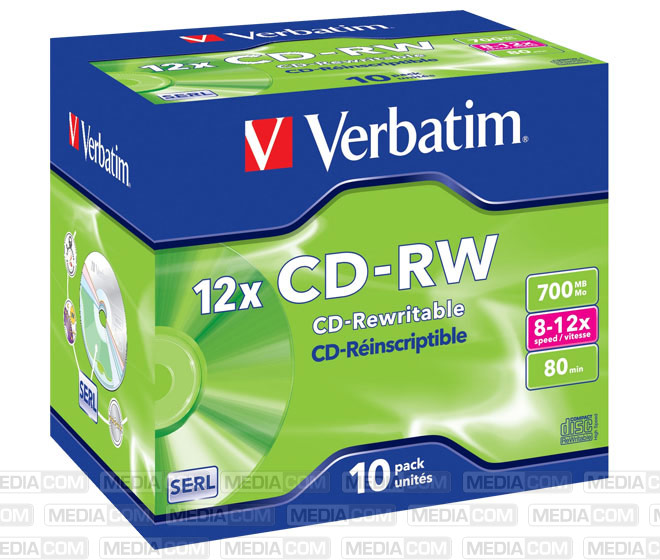 CD-RW 80Min/700MB/8-12x Jewelcase (10 Disc)