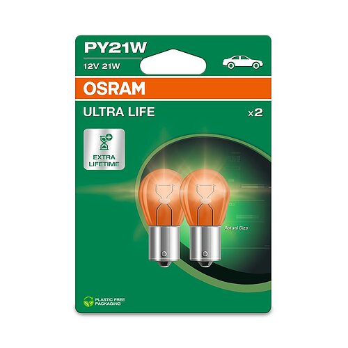 PY21W 12V 21W BAU15s (gelb) ULTRA LIFE 2st. Blister OSRAM