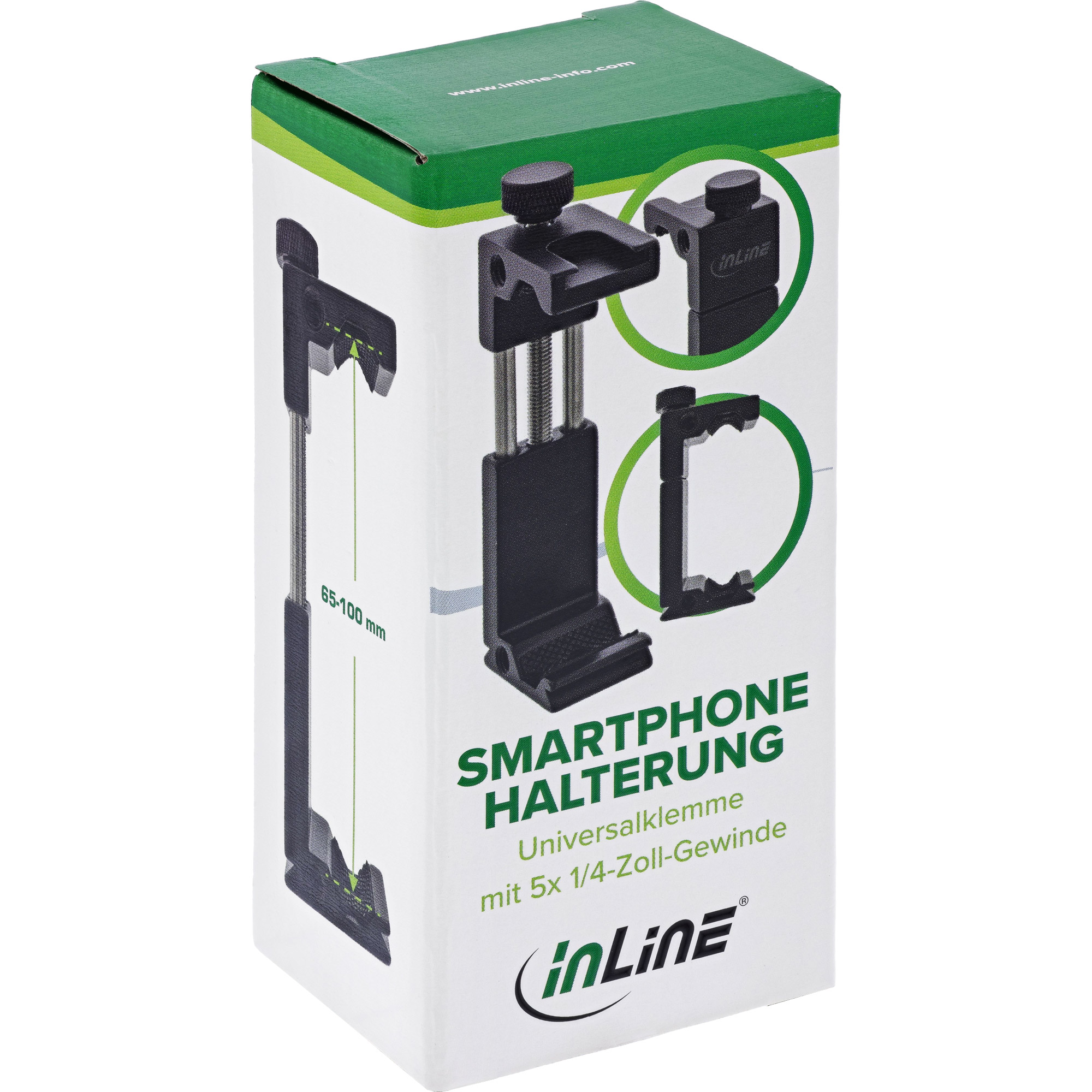 InLine® Universalklemme, Smartphone/Tablet Halterung, 65-100mm