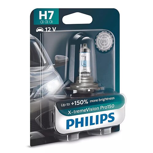 Philips H7 12V 55W PX26d X-tremeVision Pro150 1Stück Blister