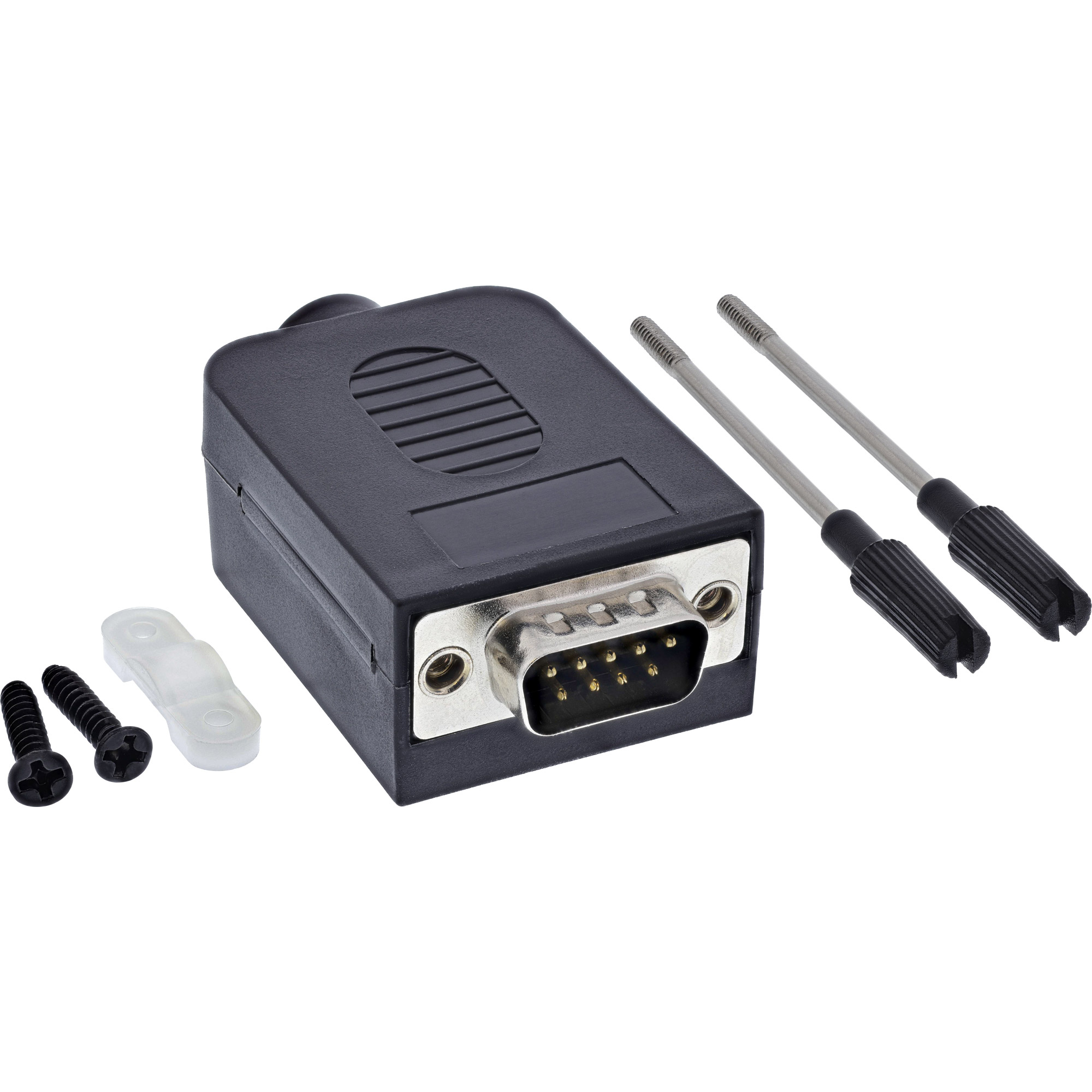 InLine® D-Sub 9 Breakout-Terminalblock, Stecker, Schraubklemme , Rändelschraube