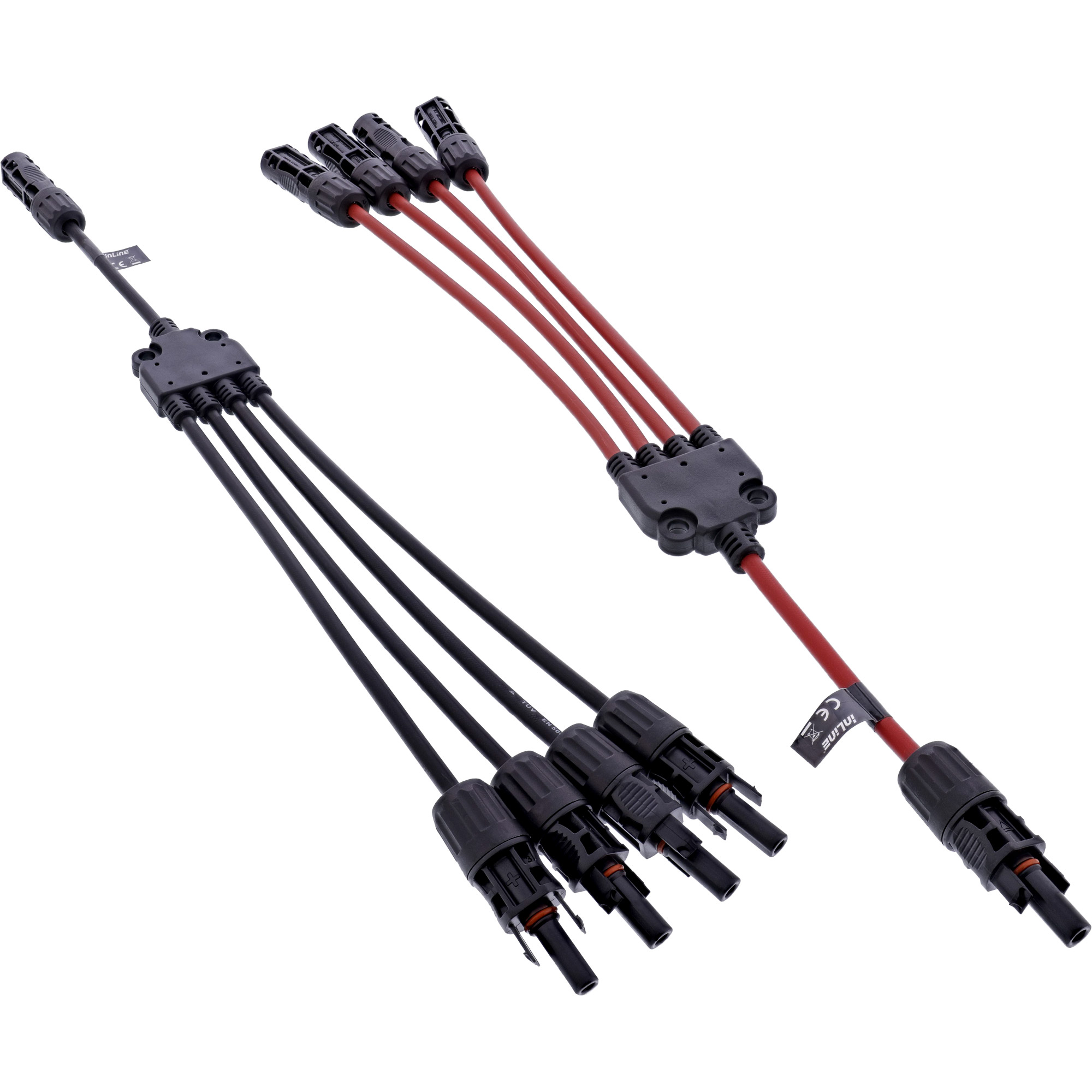 0.42m - InLine® Solarkabel 4-fach Verteiler-Set schwarz/rot 0.42m - InLine® Solarkabel 4-fach Verteiler-Set schwarz/rot