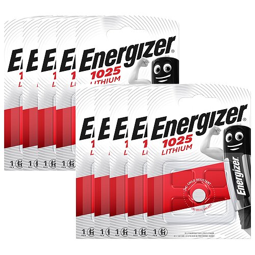 Energizer CR1025 3V Lithium Knopfzelle Batterie 10er Verpackung Energizer CR1025 3V Lithium Knopfzelle Batterie 10er Verpackung
