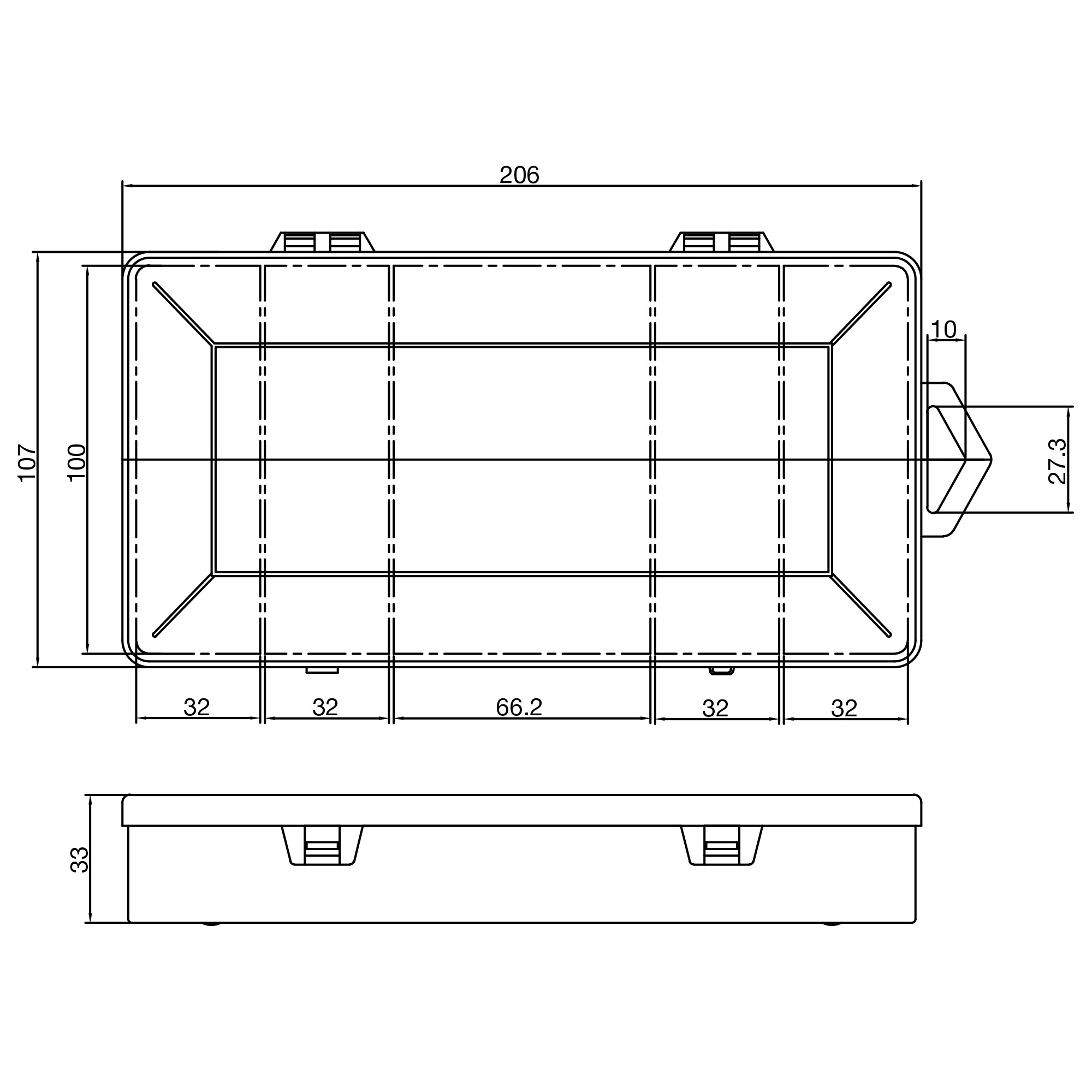 InLine® Kleinteilebox, 5 Fächer, Abmessungen: 206x107x33mm, transparent InLine® Kleinteilebox, 5 Fächer, Abmessungen: 206x107x33mm, transparent