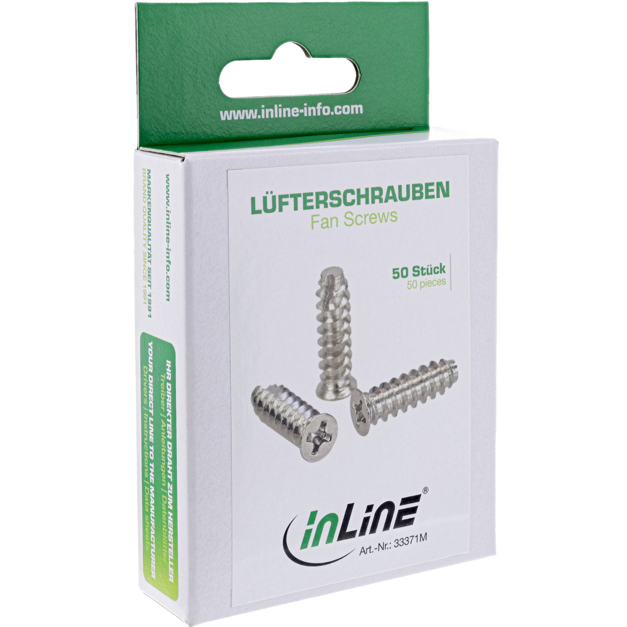Inline® Lüfterschraube, 5x16mm, silbern 50er Pack