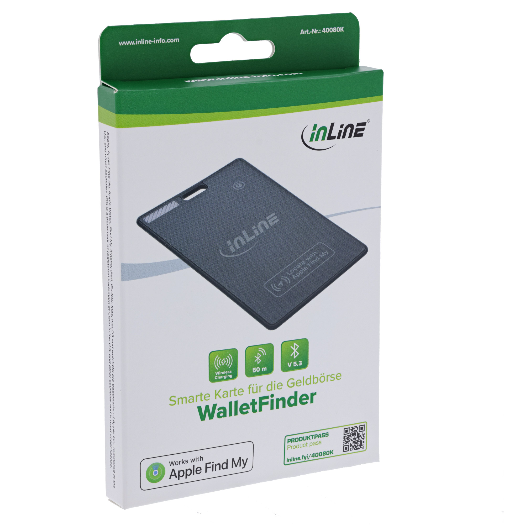 InLine® Wallet Finder, smarte Karte für die Geldbörse, Qi-Aufladung,100mAh, IPX5 InLine® Wallet Finder, smarte Karte für die Geldbörse, Qi-Aufladung,100mAh, IPX5