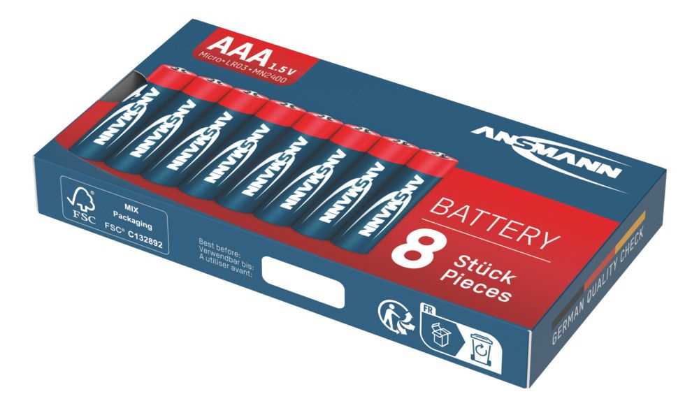 Ansmann Red AAA Micro LR03 Alkaline Batterien - 8ter Verpackung Ansmann Red AAA Micro LR03 Alkaline Batterien - 8ter Verpackung