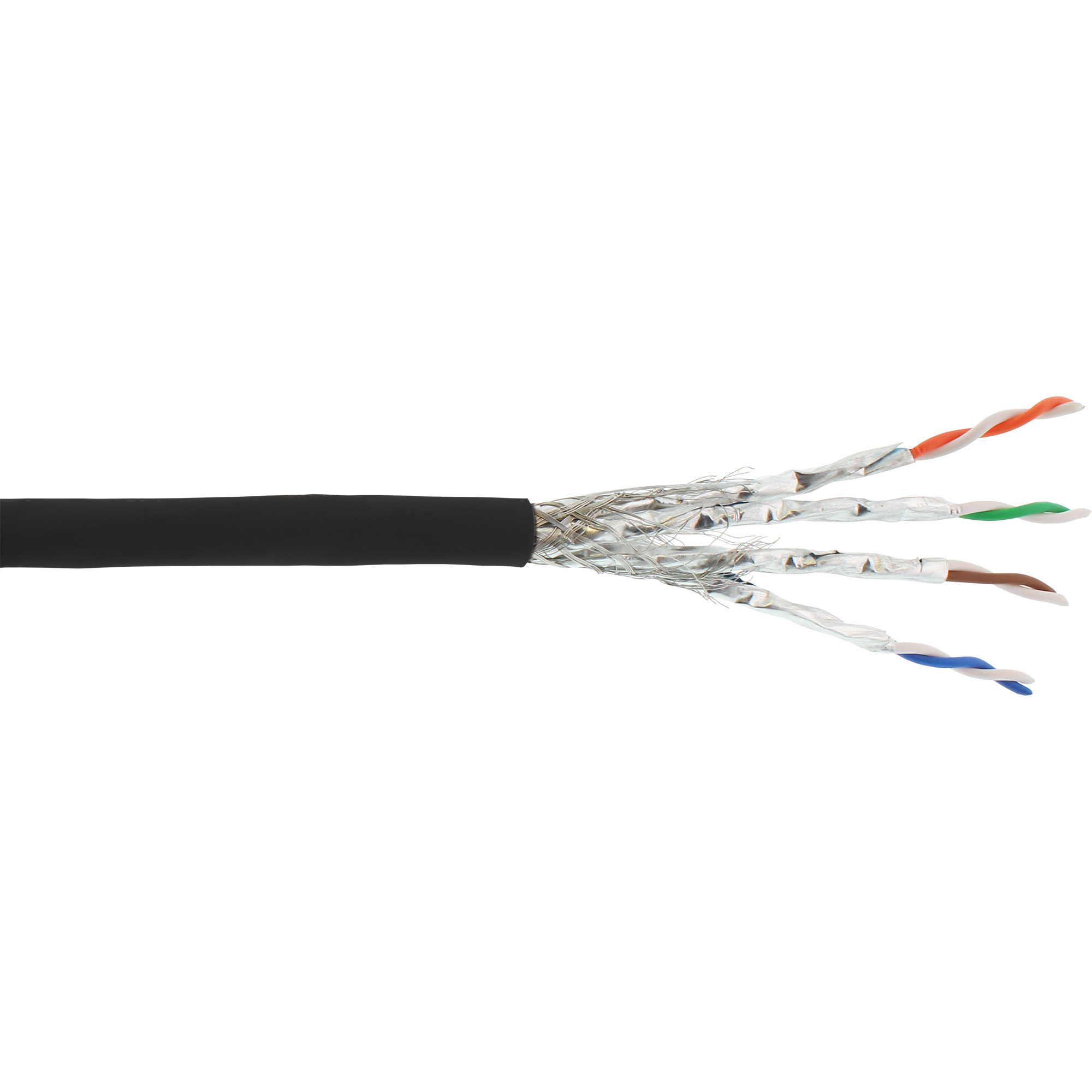 100m - Inline® Patchkab., S/FTP (PiMf), Cat.6A, 500MHz, halogenfrei, CU, schwarz