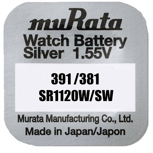 1x SR55 391 / 381 MultiDrain Silberoxid Batterie Murata ex Sony 1,55 V