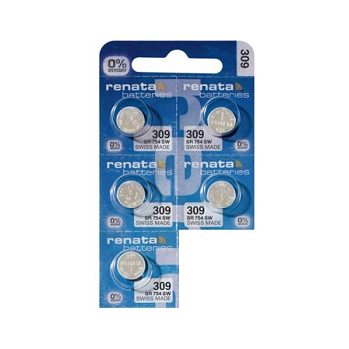 5 x Renata SR48 SR754SW 309 Silberoxid Batterie 1,55V