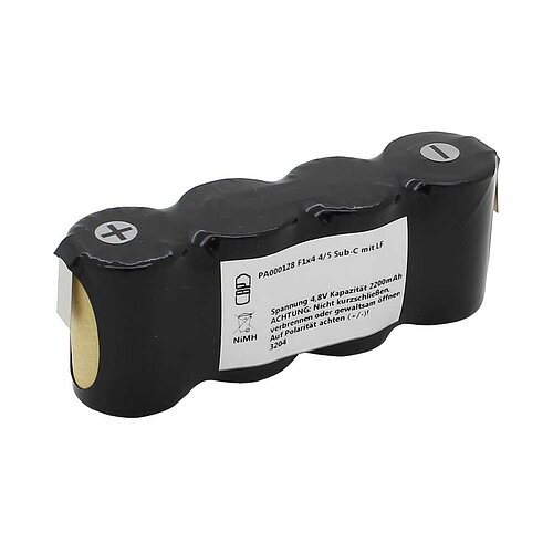 Akkupack NiMH 4,8V 2200mAh F1x4 4/5 Sub-C mit Lötfahnen Akkupack NiMH 4,8V 2200mAh F1x4 4/5 Sub-C mit Lötfahnen
