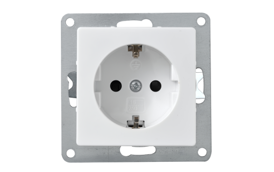 Schutzkontakt-Steckdose McPower ''Cup'' 250V~/16A, UP, Einsteckschutz, weiß Schutzkontakt-Steckdose McPower ''Cup'' 250V~/16A, UP, Einsteckschutz, weiß