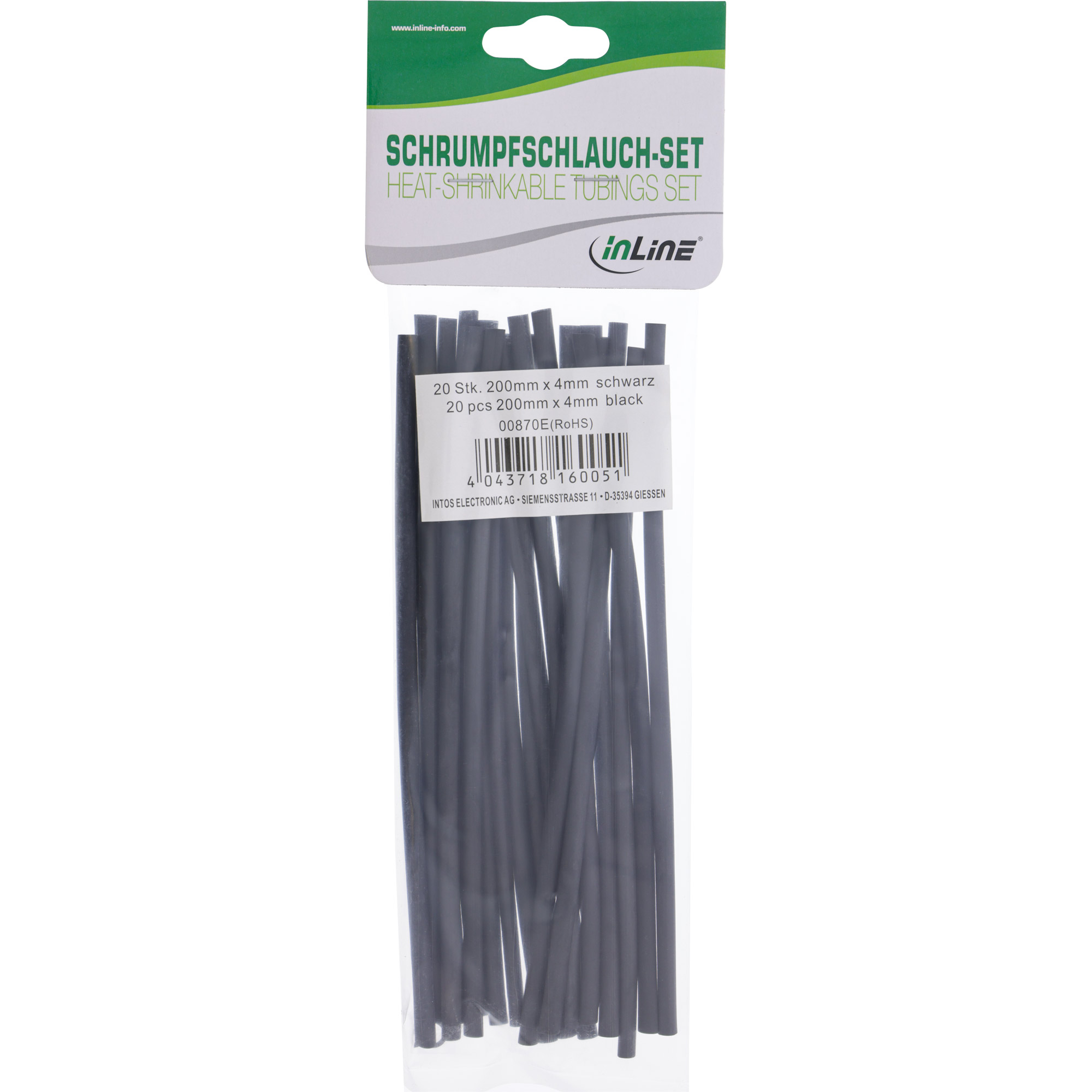 Inline® Schrumpfschlauch 200mm lang, 4mm > 2mm 20er Pack