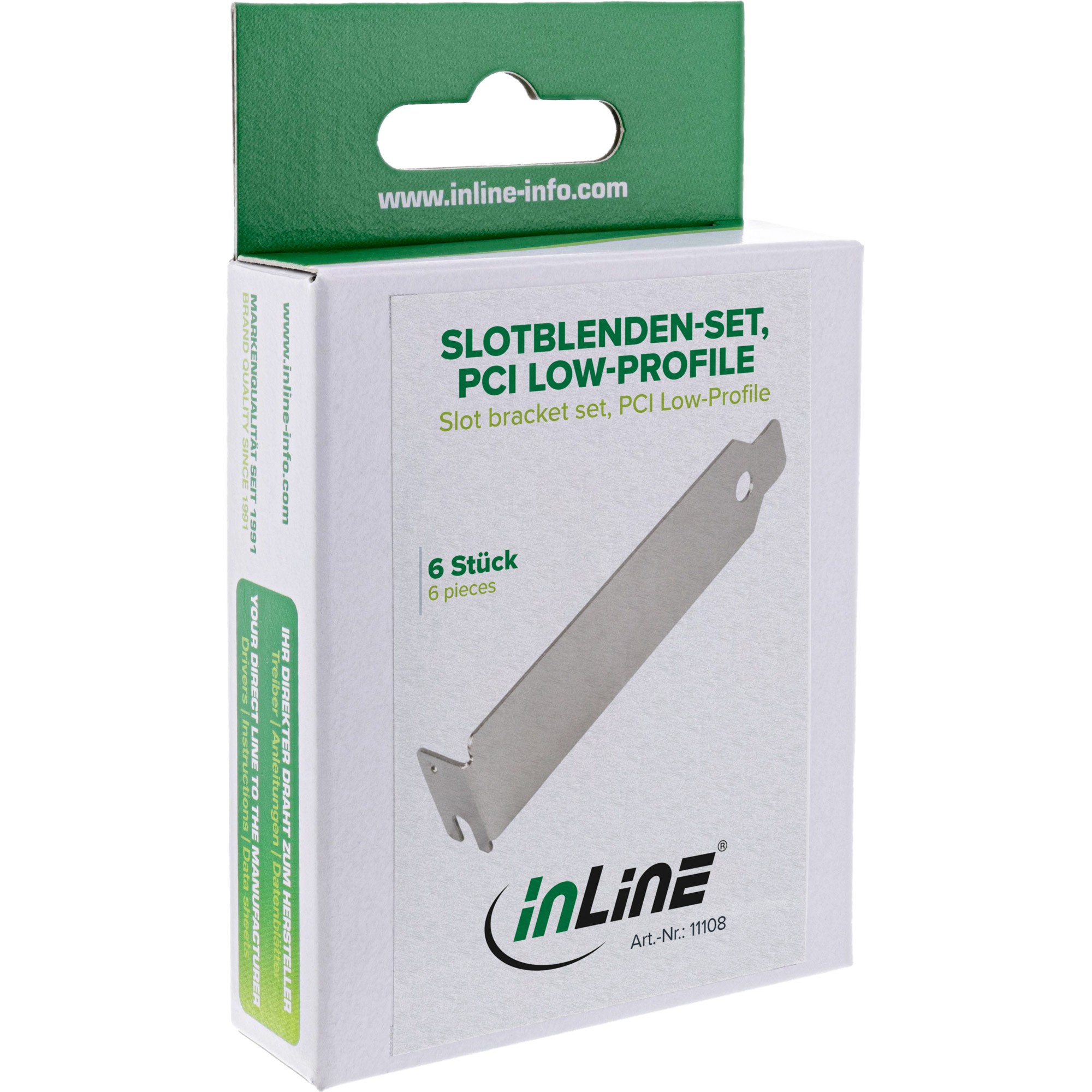 Inline® PCI Slotblech low-profile Blindblende, 6er Pack