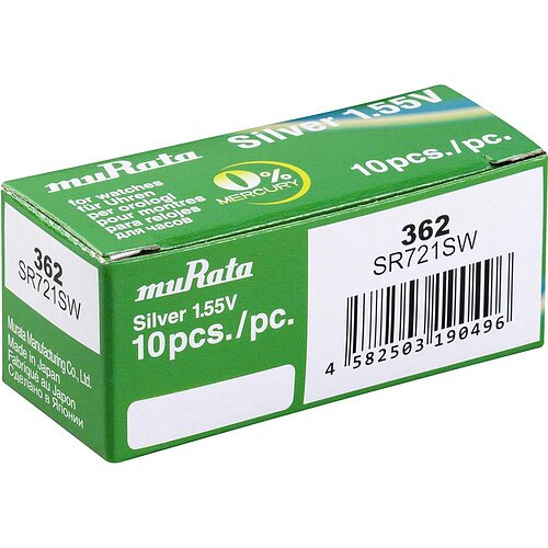 10x SR721SW SR58 362 Silberoxid Batterie Murata ex Sony 1,55 V