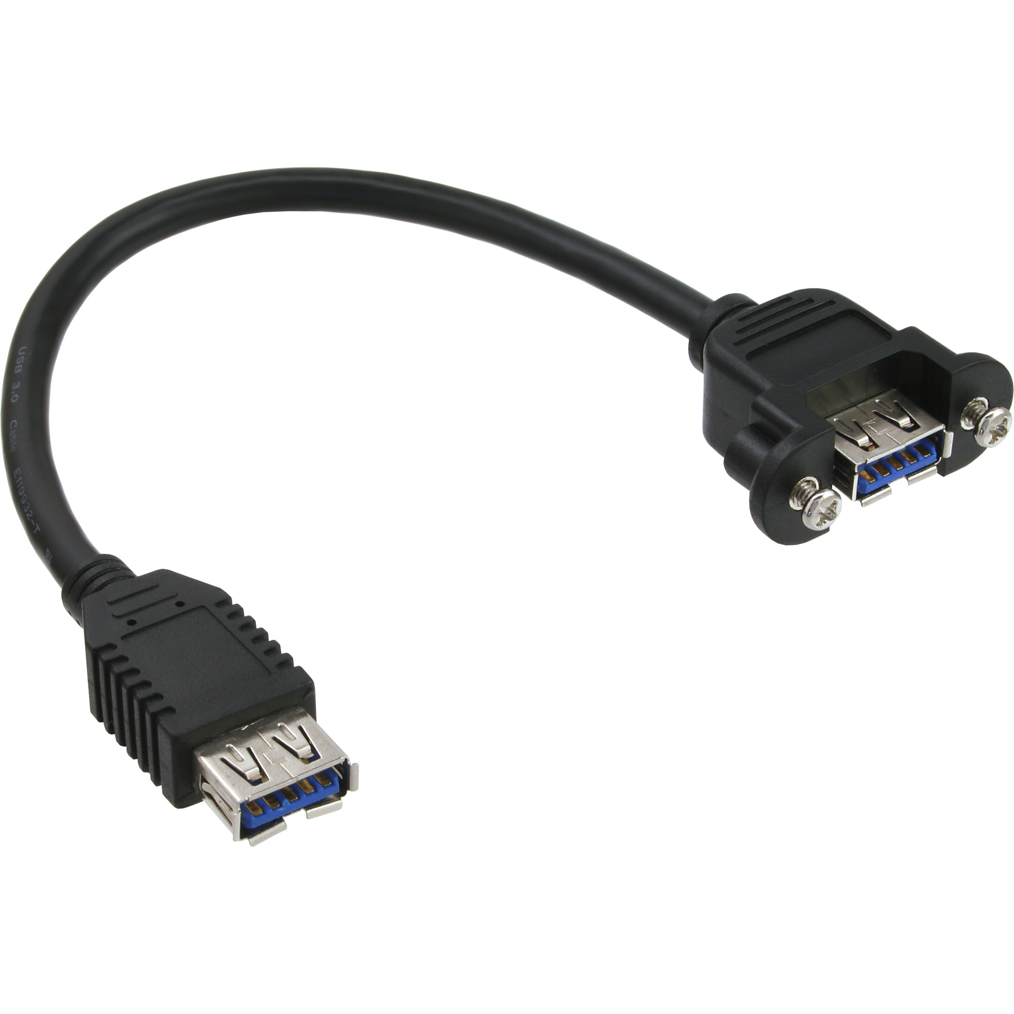 Inline® USB 3.0 Adapterkabel, Buchse A auf Einbaubuchse A, 0,20m