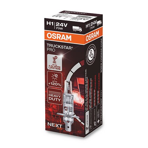 OSRAM H1 24V 70W P14.5s TRUCKSTAR® PRO NEXT GEN bis +120% mehr Licht 1Stück