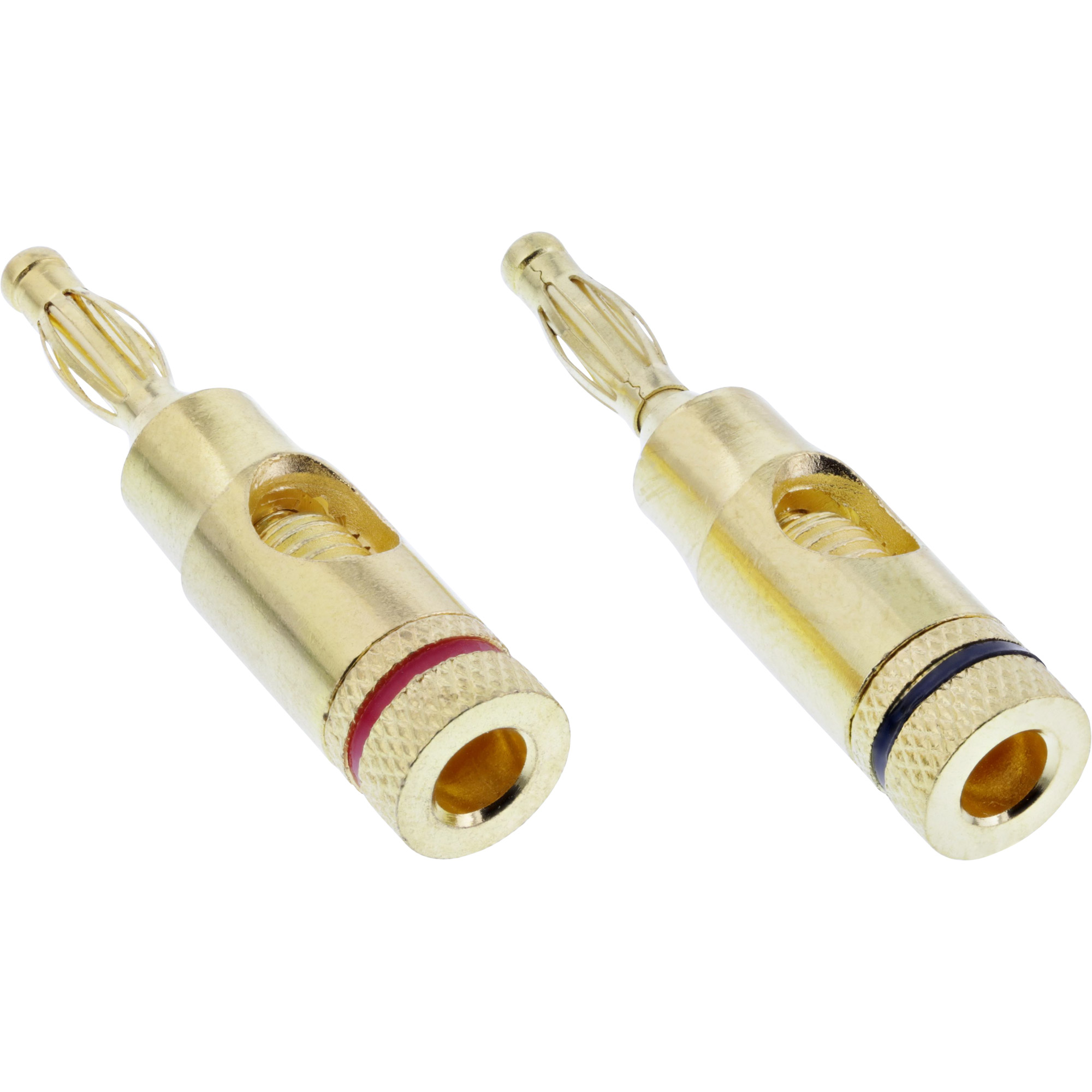 2er Set Inline® Bananen ST, Schraubver., Metall, vergoldet, 1x rot, 1x schwarz