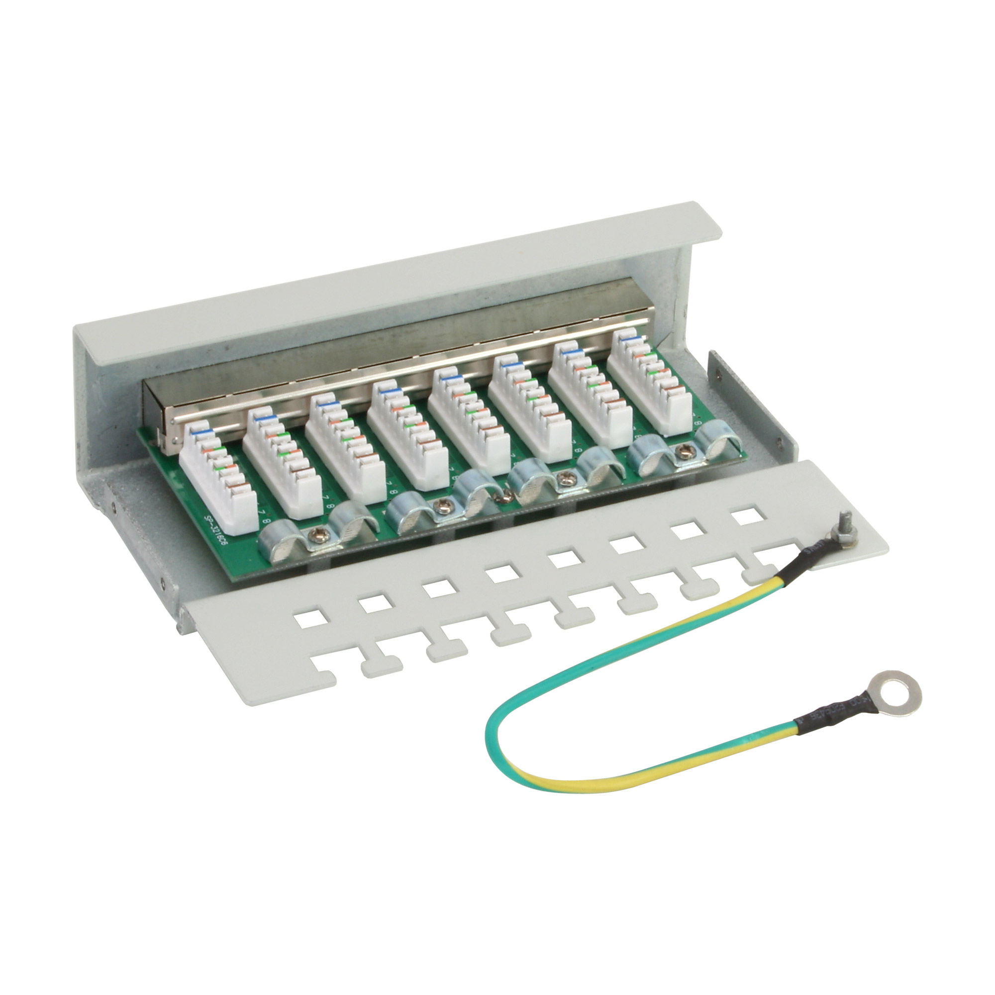 Inline® Patchfeld Cat.6 8-fach, Desktop, grau, RAL7035