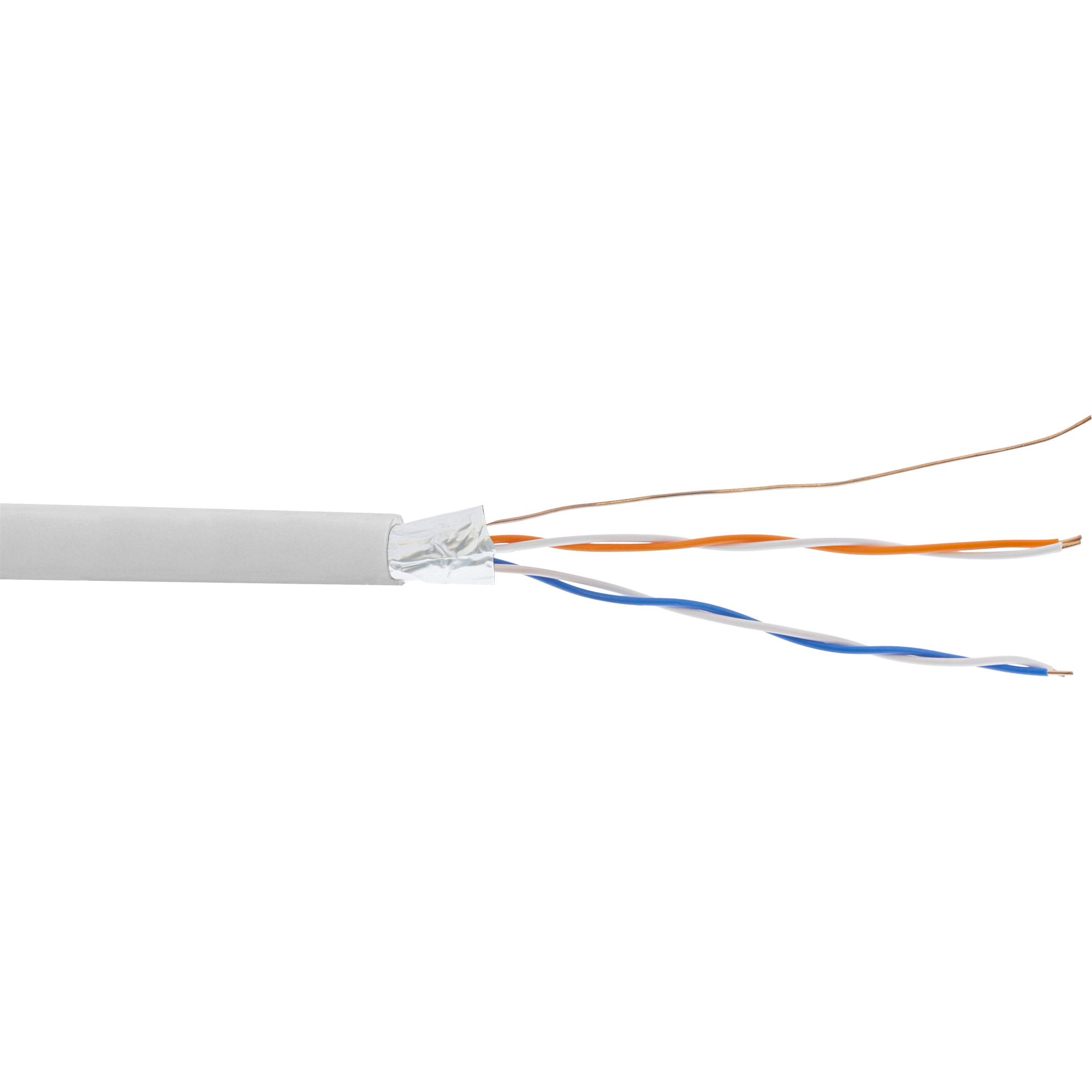Inline® Telefon-Kabel 4-adrig, 2x2x0,6mm, zum Verlegen, 25m Ring