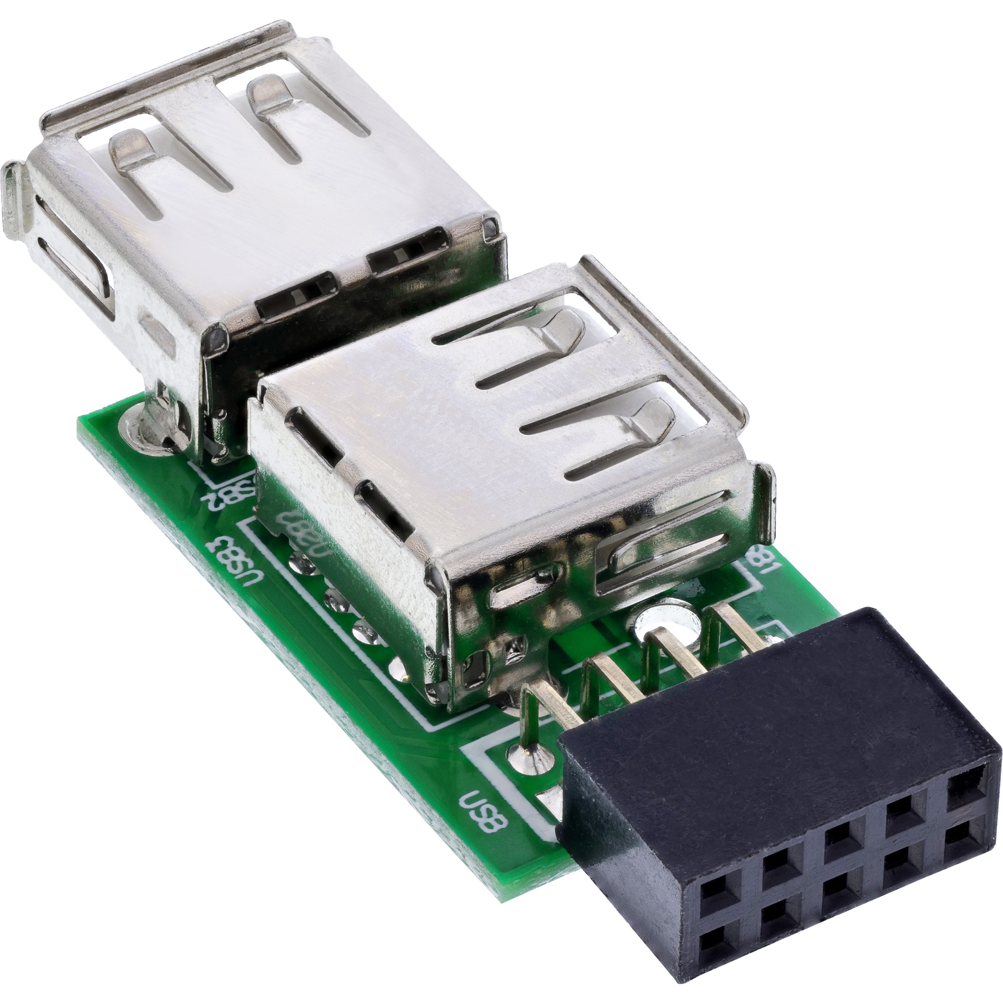 Inline® USB 2.0 Adapter, 2x Buchse A auf Pfostenanschluss Inline® USB 2.0 Adapter, 2x Buchse A auf Pfostenanschluss