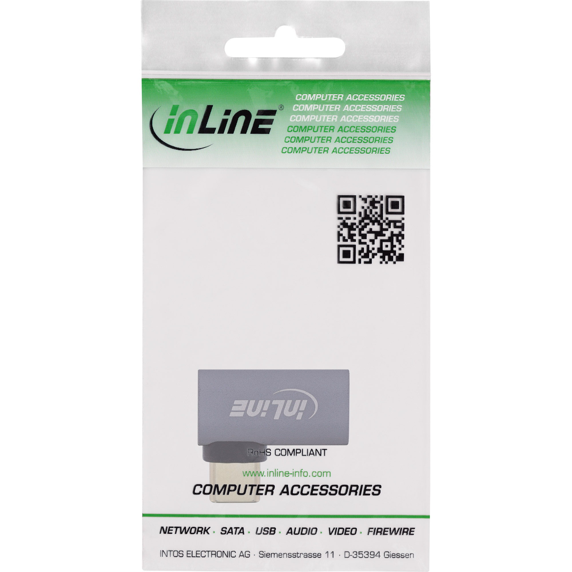 InLine® USB4 Adapter, USB-C Stecker/Buchse rechts/links gewinkelt, Alu, grau InLine® USB4 Adapter, USB-C Stecker/Buchse rechts/links gewinkelt, Alu, grau
