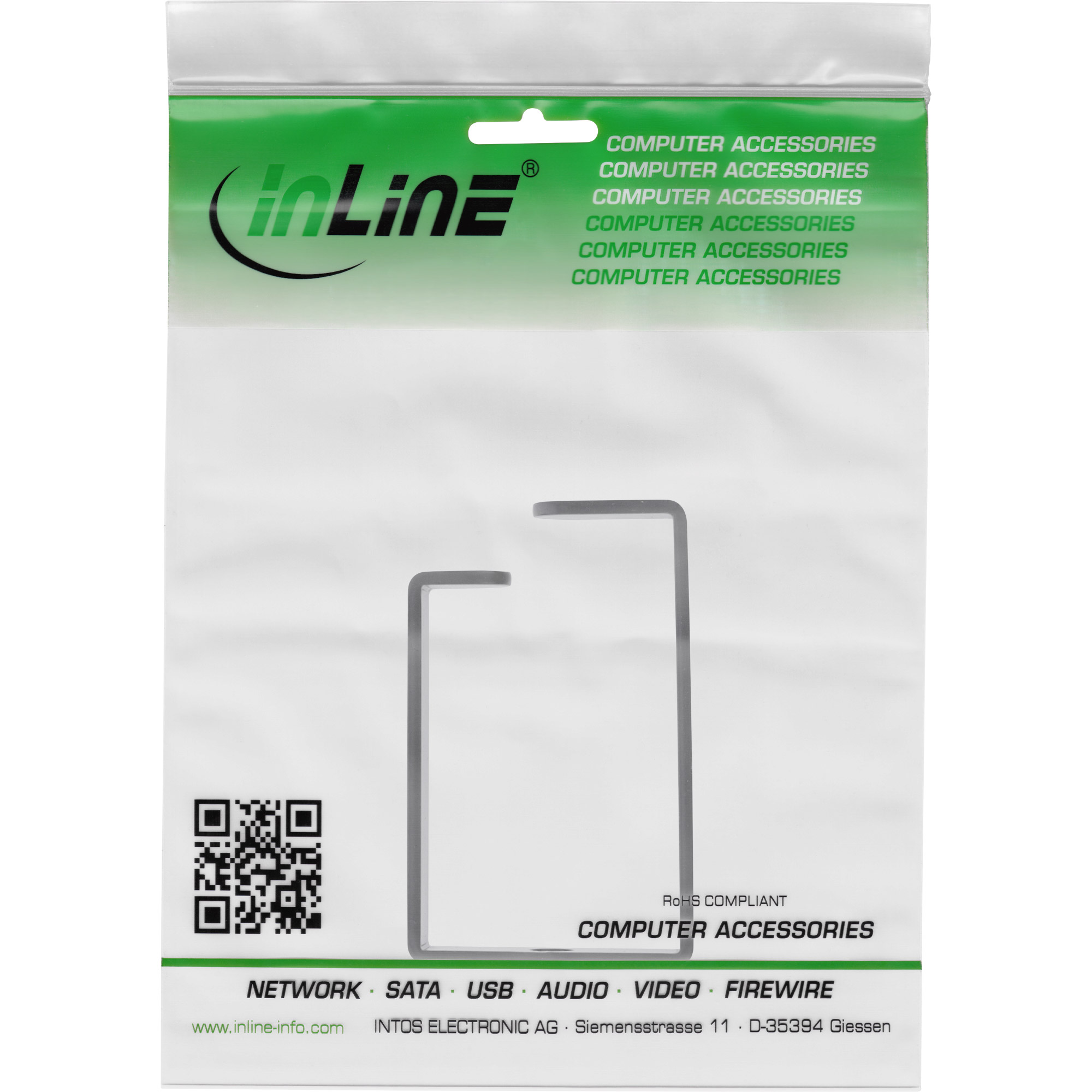 Inline® KabelBügel, Metall, 43x70mm schwarz