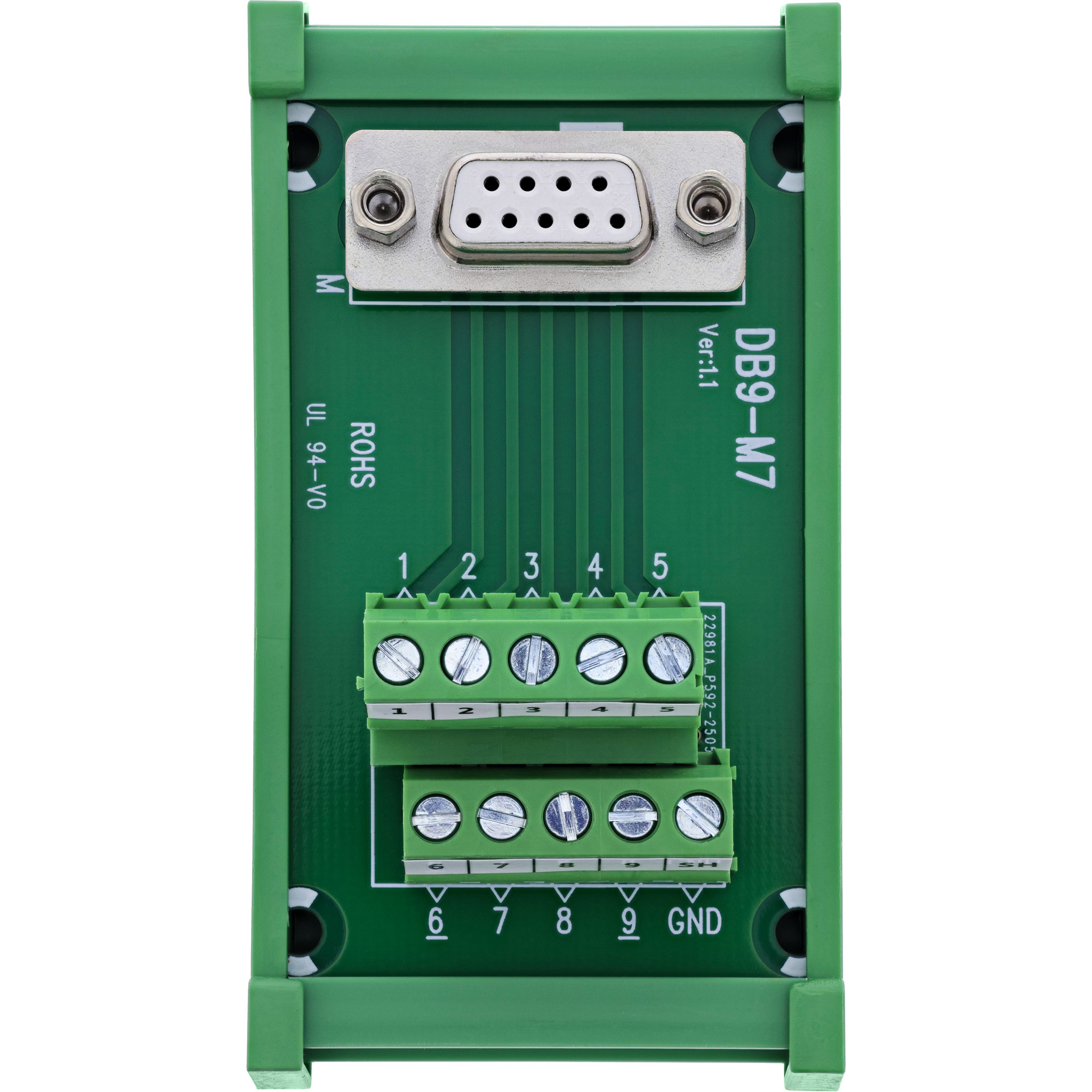 InLine® D-Sub 9 Terminalblock, Buchse, Schraubklemme, Hutschiene