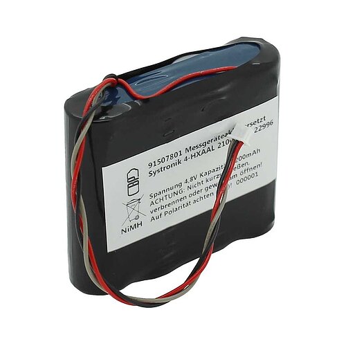 Messgeräteakku NiMH 4,8V 2200mAh ersetzt Systronik 4-HXAAL 2100mAh, 22996 Messgeräteakku NiMH 4,8V 2200mAh ersetzt Systronik 4-HXAAL 2100mAh, 22996