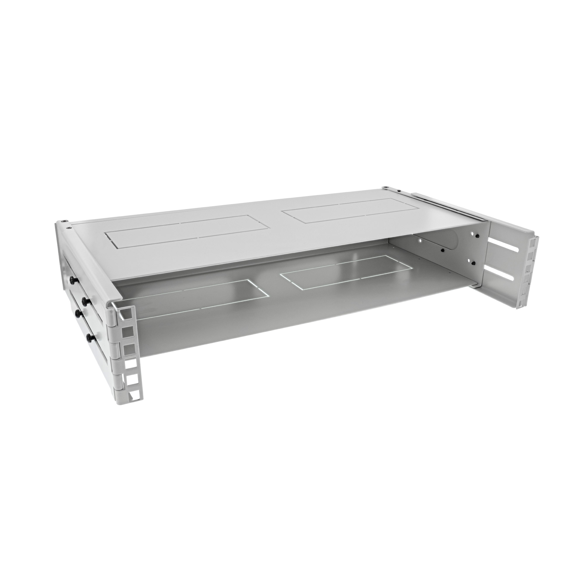 Inline® 19" Rack zur Wandmontage, 2HE, 24-40cm Tiefe, mit Abdeckung, grau