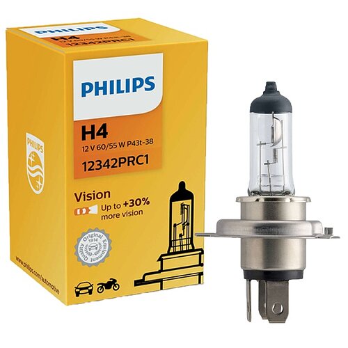 Philips H4 12V 60/55W P43t-38 Vision +30% 1 Stück