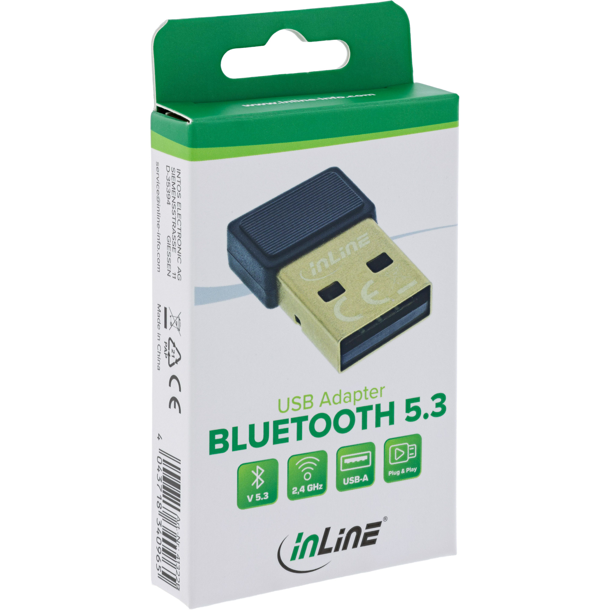 Inline® Bluetooth 5.3 USB Adapter Inline® Bluetooth 5.3 USB Adapter