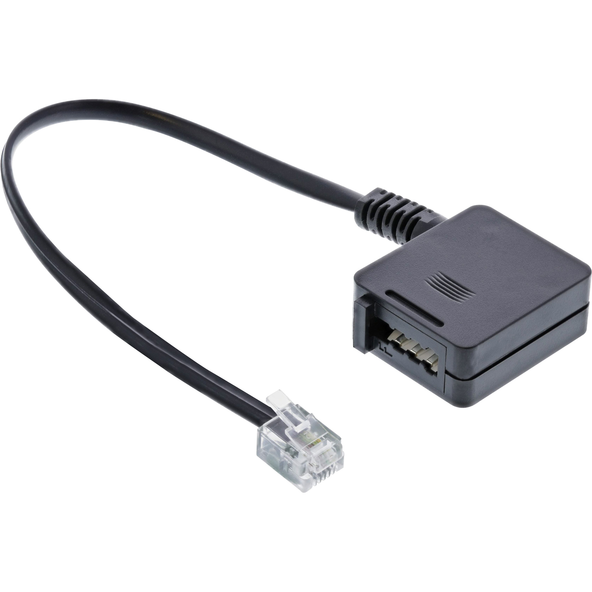 0.2m - Inline® TAE Adapterkabel, RJ11 Stecker auf TAE-F Buchse