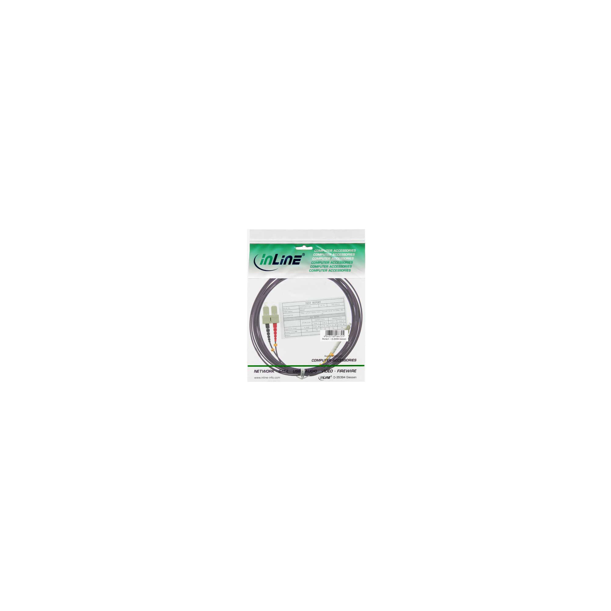 Inline® LWL Duplex Kabel, LC/SC, 50/125µm, OM4, 10m