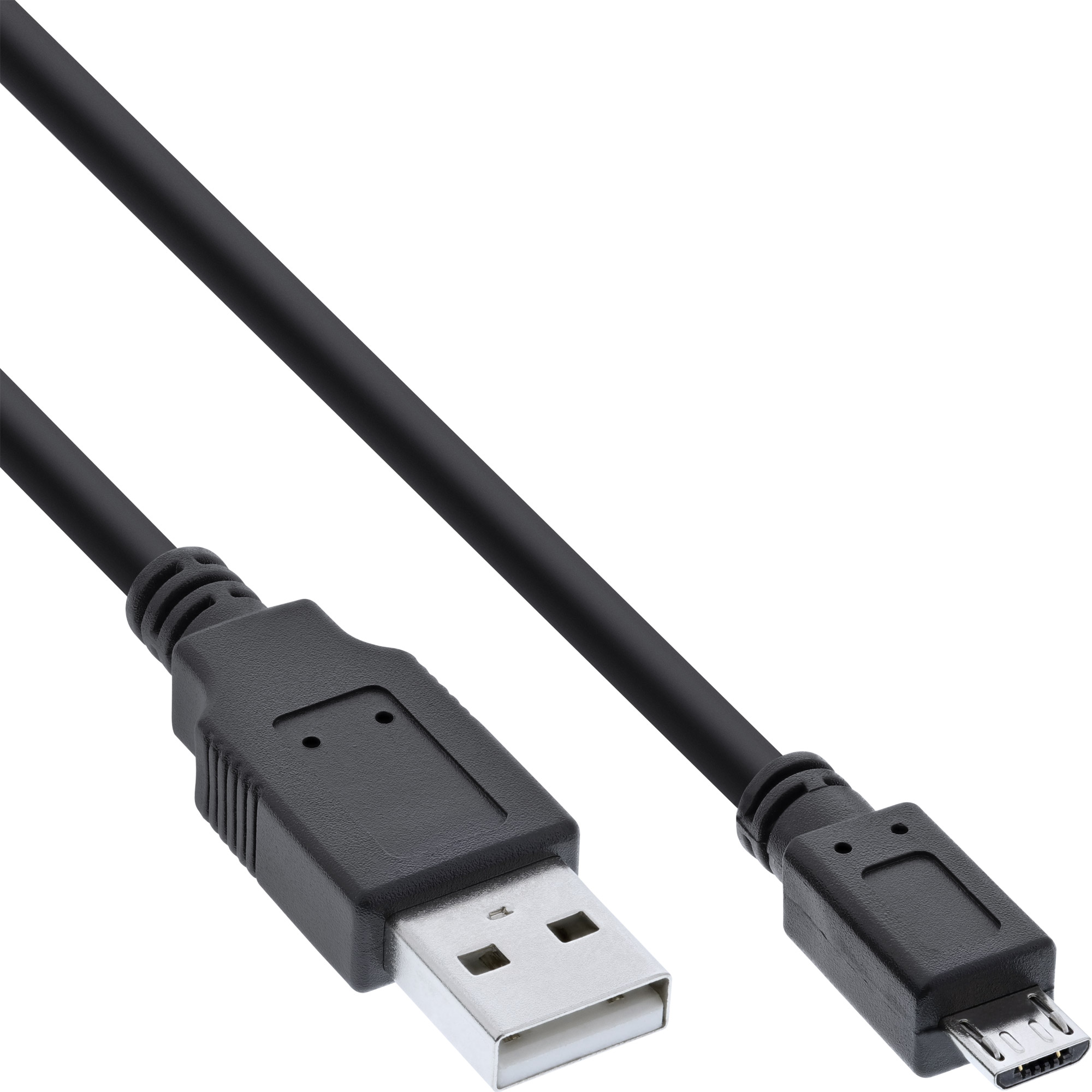 Inline® Micro-USB 2.0 Kabel, USB-A Stecker an Micro-B Stecker, schwarz, 1m