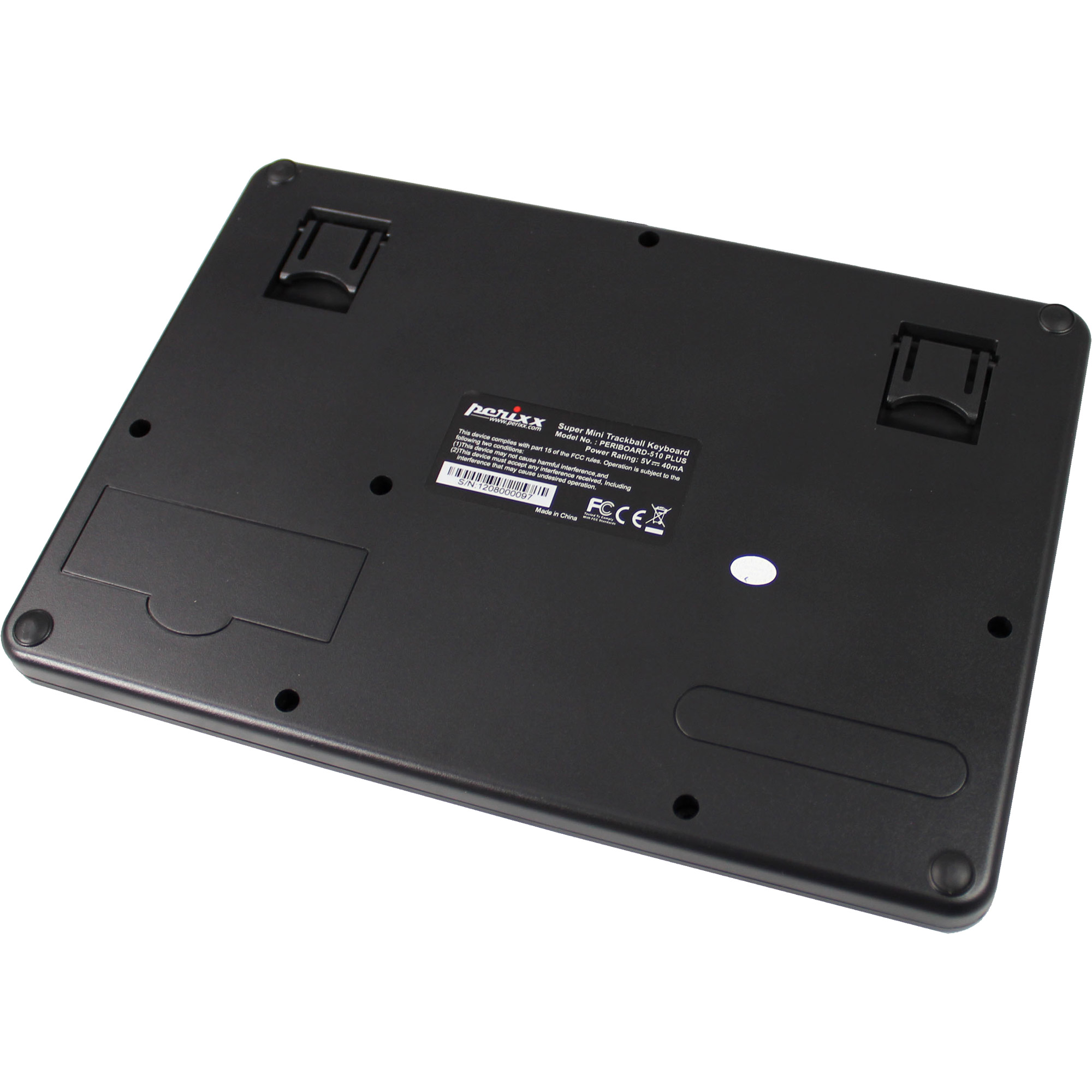 Perixx PERIBOARD-510 H PLUS DE, Mini USB-Tastatur, Touchpad, Hub, schwarz