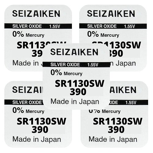 5x SR1130SW SR54 390 Silberoxid Batterie Seizaiken 1,55 V