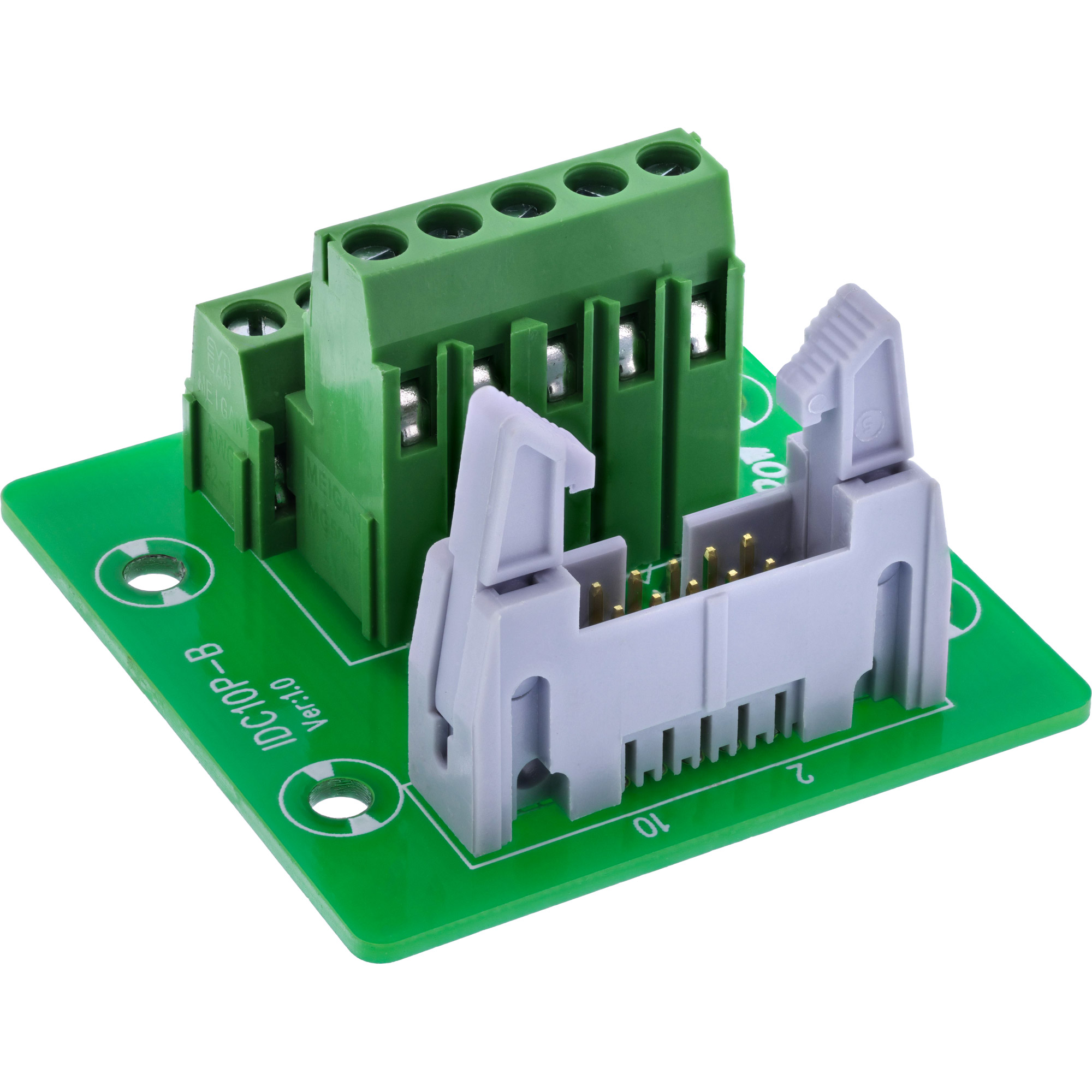 InLine® IDC 10 Buchse an Terminalblock, 5-polig, auf Platine
