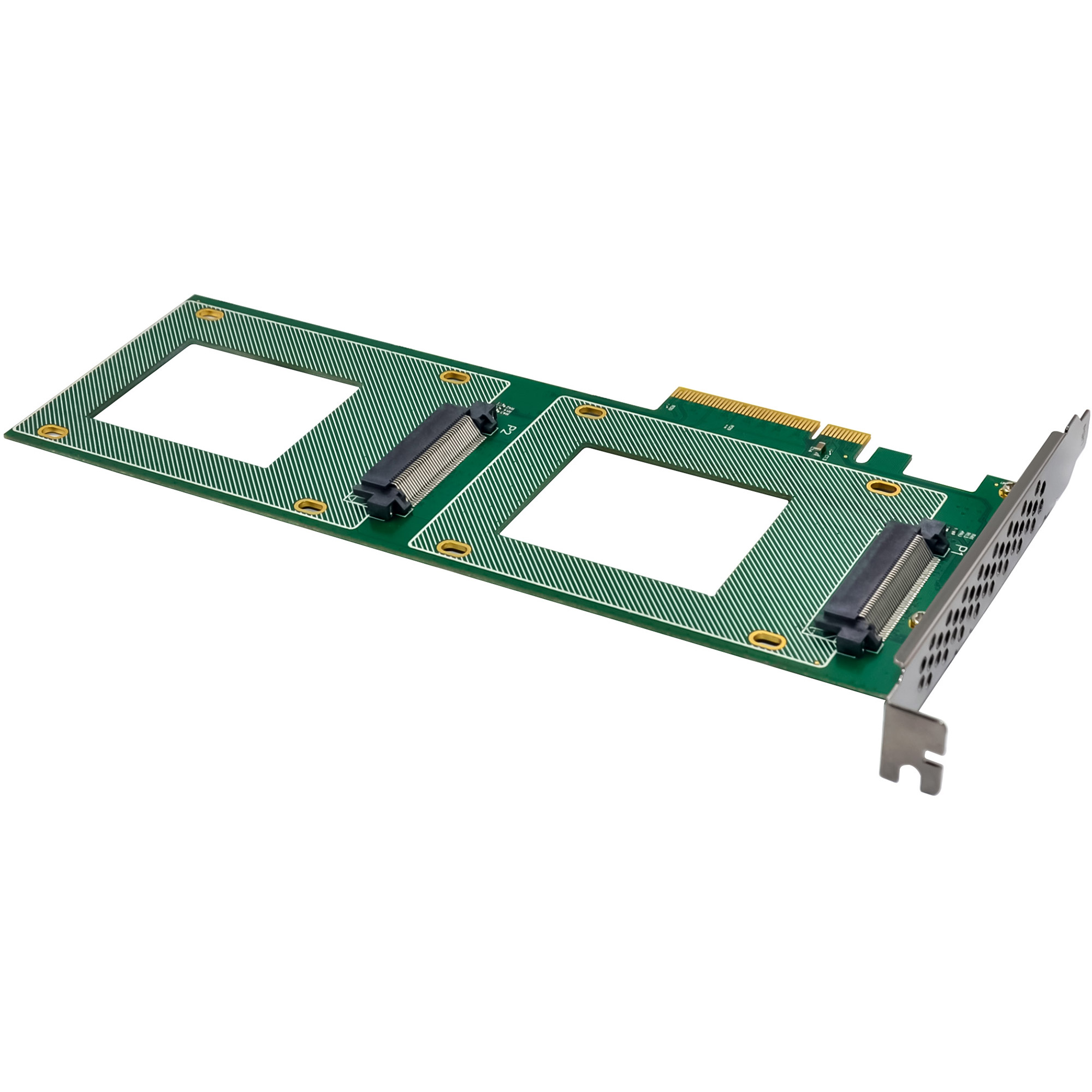 InLine® PCIe Karte zu 2x intern U.2 NVMe SFF-8639 - Bifurcation, PCIe x8, schmal