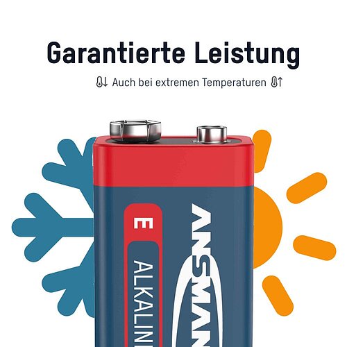 Ansmann Red 9V Block 6LR61 Alkaline Batterie - 5 x 1er Verpackung