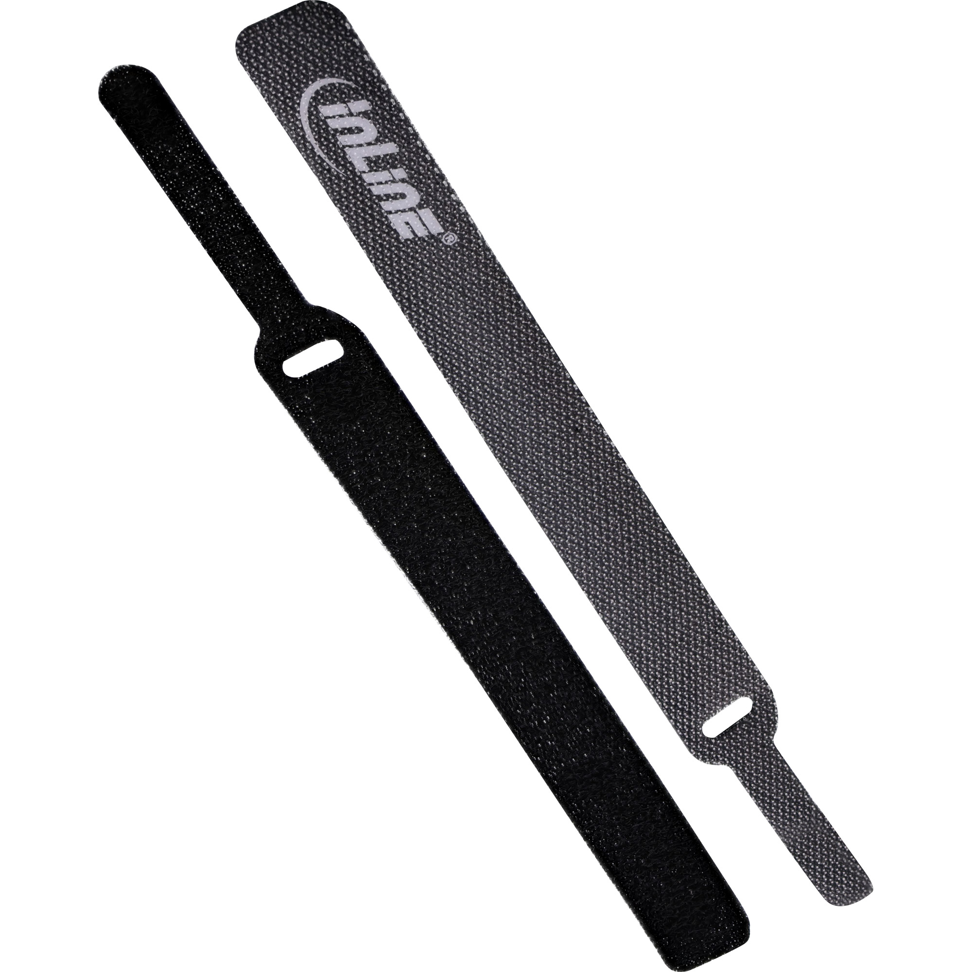 Inline® Klettkabelbinder mit Lasche 12x150mm, 10er, schwarz