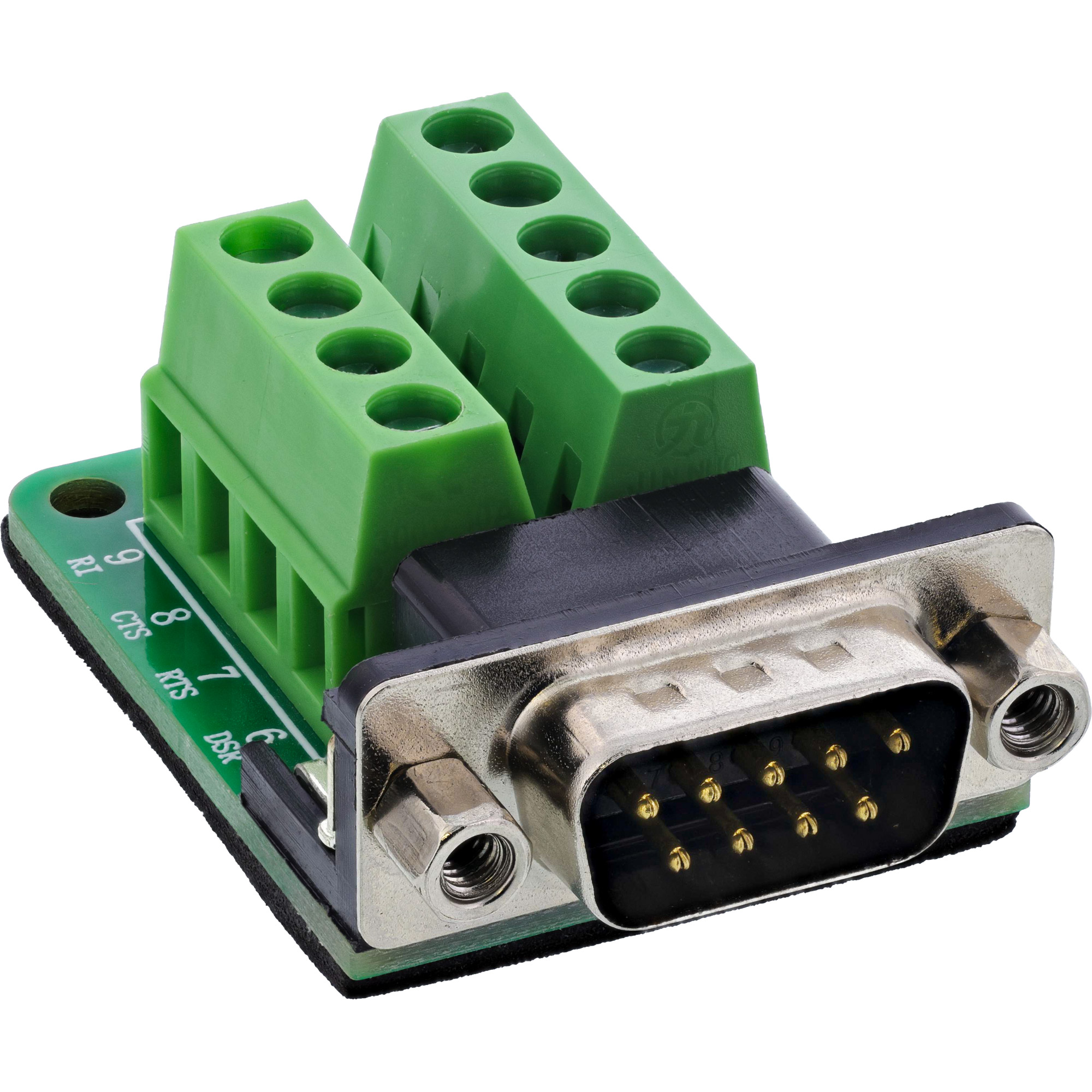 InLine® Terminalblock D-Sub 9 Stecker, 2-reihig, Schraubklemme