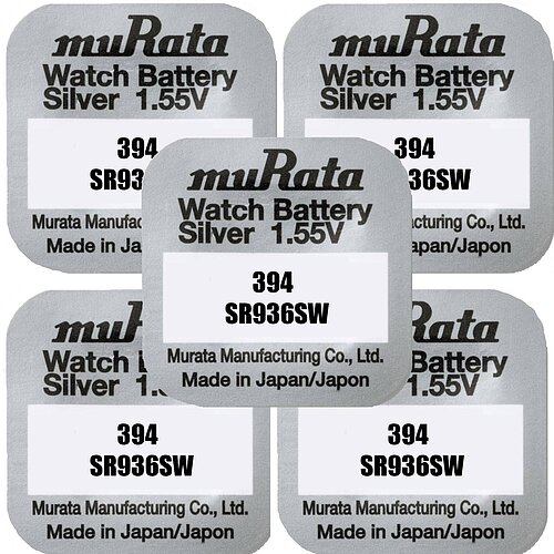 5x Murata SR936SW SR45 394 Silberoxid Batterie 1,55 V