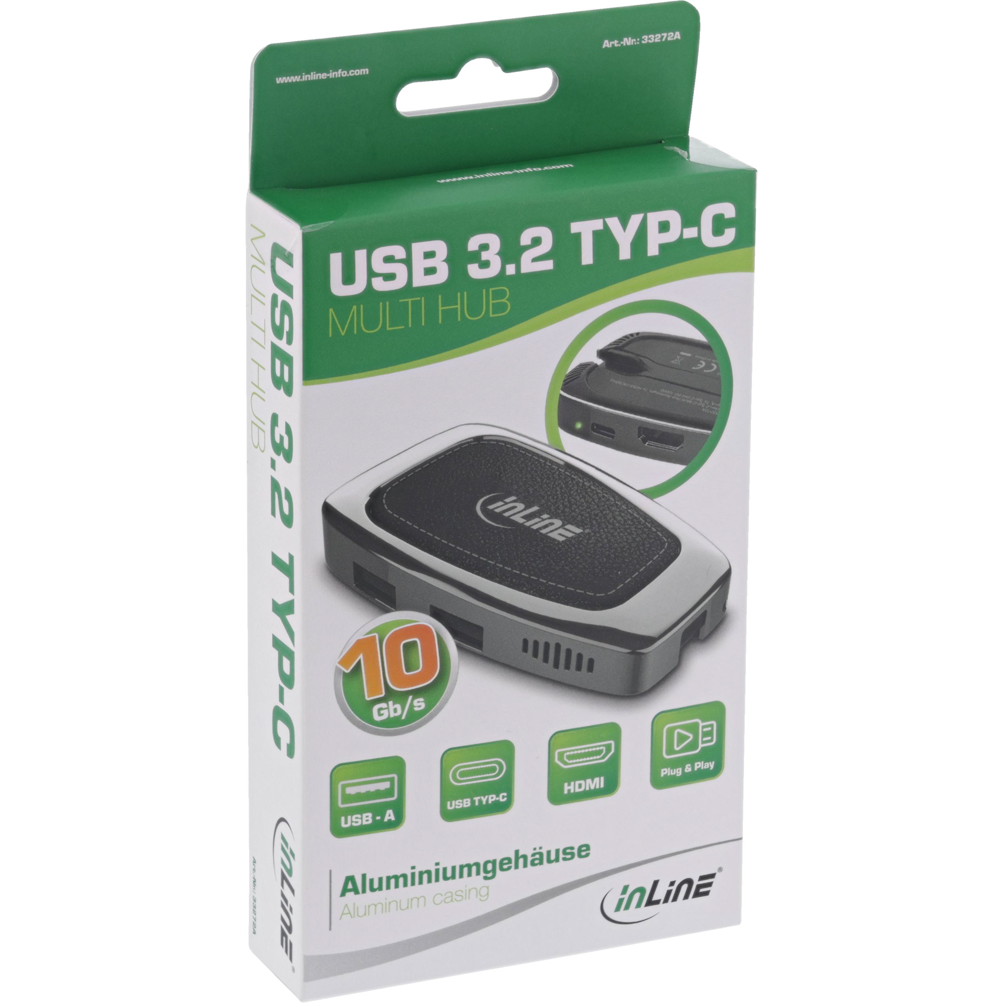 Inline® Multifunktions-Hub USB 3.2 Gen.2 USB-C (2xUSB-A + 1xHDMI + 1xUSB-C) Inline® Multifunktions-Hub USB 3.2 Gen.2 USB-C (2xUSB-A + 1xHDMI + 1xUSB-C)