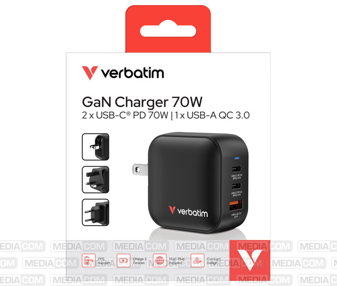 Ladeadapter, Mini GaN, 70W, schwarz
