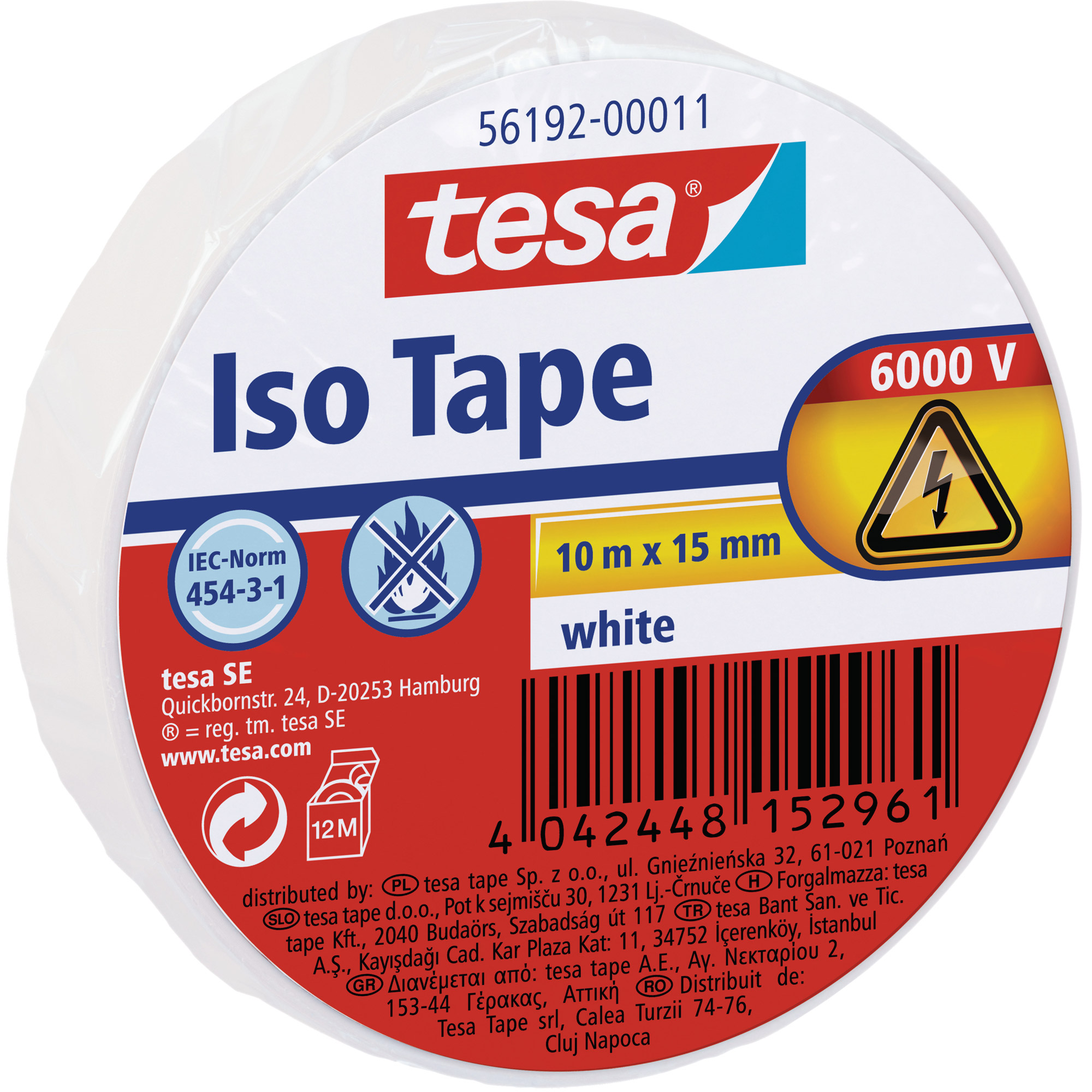 tesa Isolierklebeband, 10m x 15mm, weiß tesa Isolierklebeband, 10m x 15mm, weiß