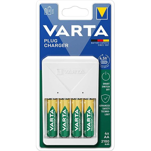 Varta 57657 101 451 Plug Charger inkl. 4x AA 56706 