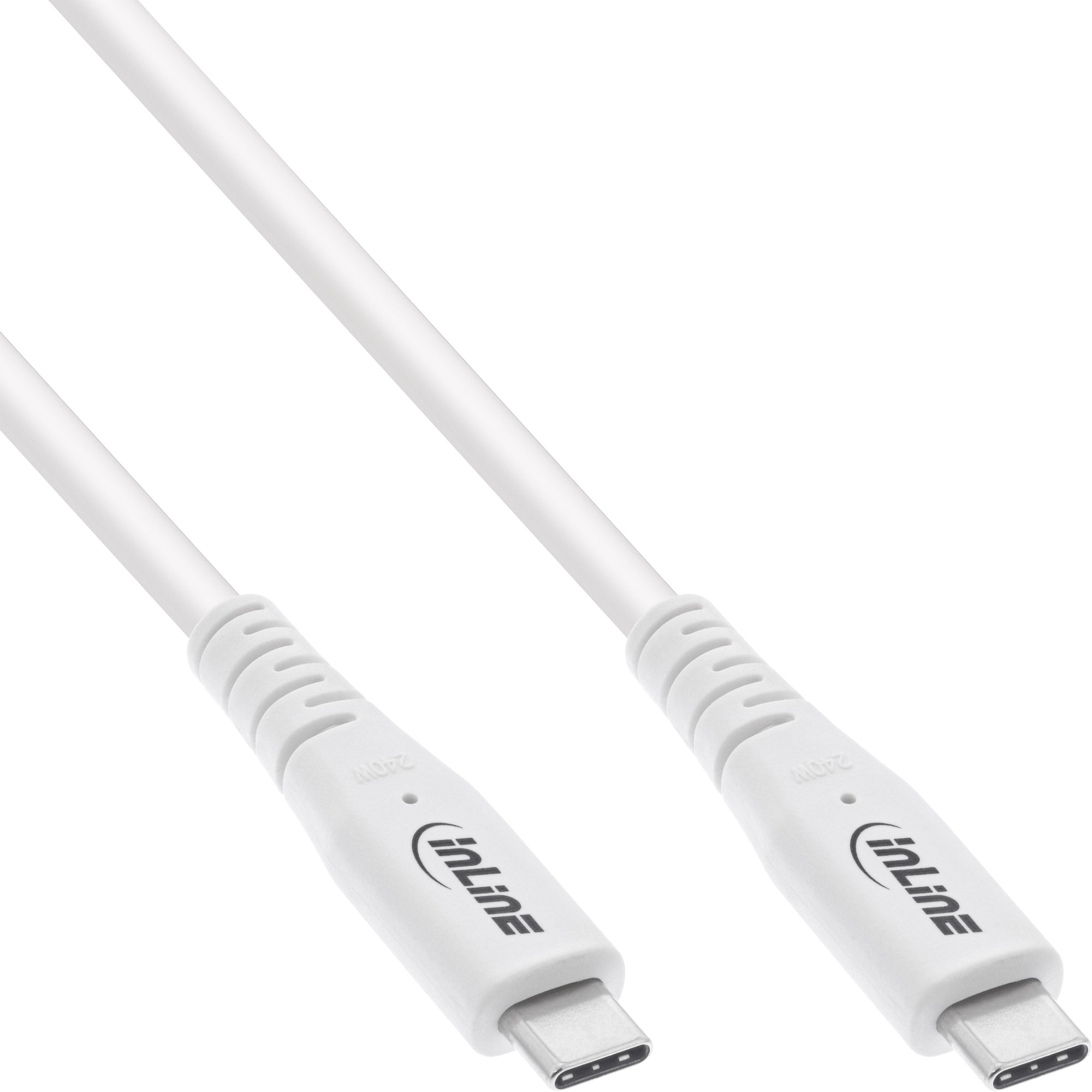 Inline® USB4 Kabel, USB-C Stecker/Stecker, PD 240W, 8K60Hz, TPE, weiß, 2m