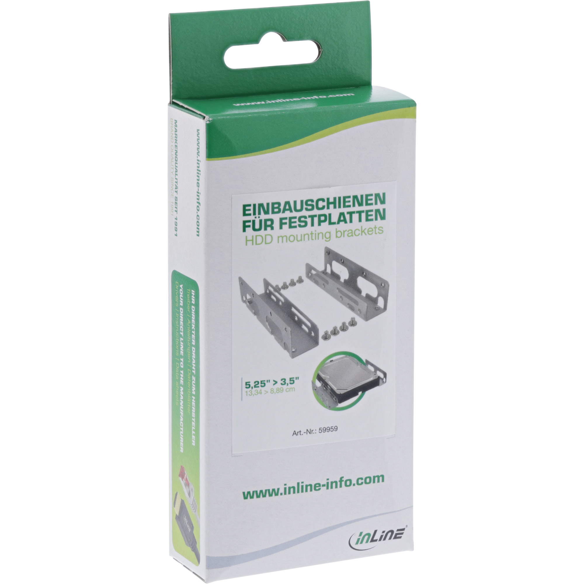 Inline® HDD Einbauschienen, für 8,89cm (3,5") Festplatten