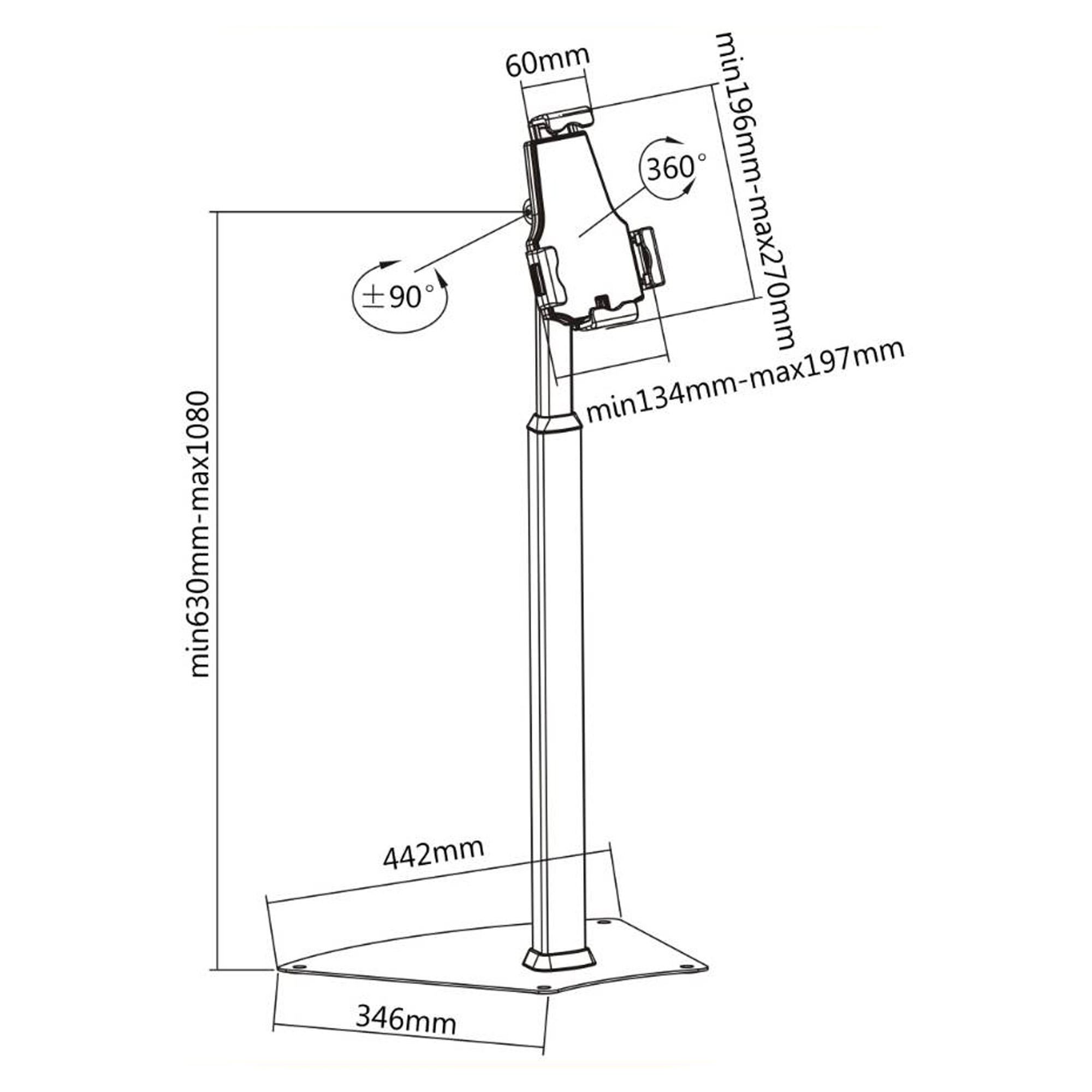 Inline® Tablet-Halterung zur Präsentation, abschließbar, für 7,9"-10,1" Tablets